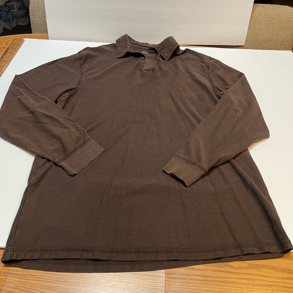 Mens Roundtree & Yorke Casuals Rich Brown Long Sleeve Shirt size Large
